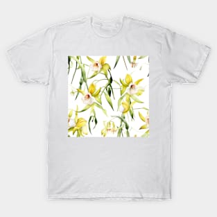 Watercolor Orchid Pattern 2 T-Shirt